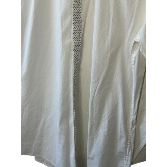 Express Extra Slim White w/ Black Pattern Button-Up Shirt Men's Large 16-16.5 - Picture 4 of 6